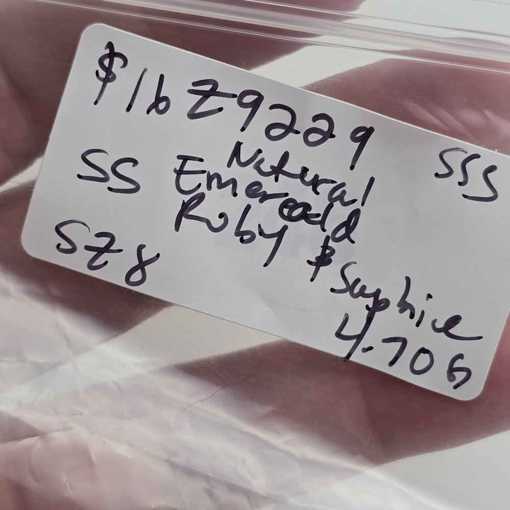 Multi Gemstone Emerald Ruby Sapphire Sterling Sil… - image 6